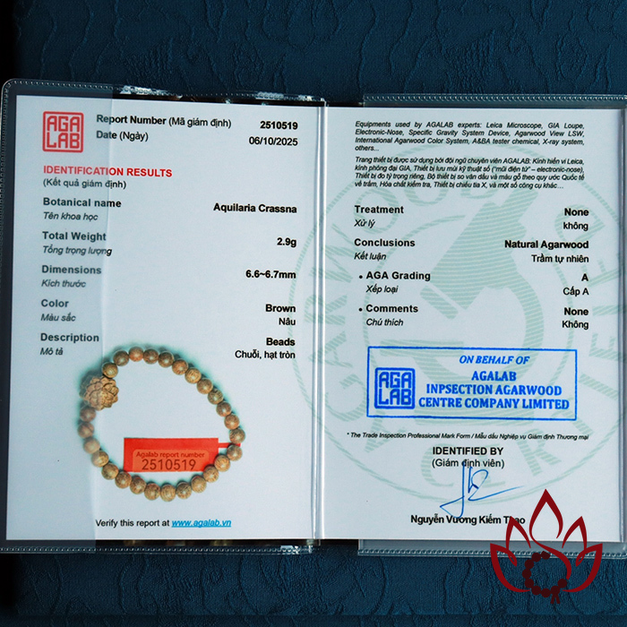 Vòng Trầm Hương Hạt Tròn | 6 Ly | Trầm Tốc Kiến Tự Nhiên